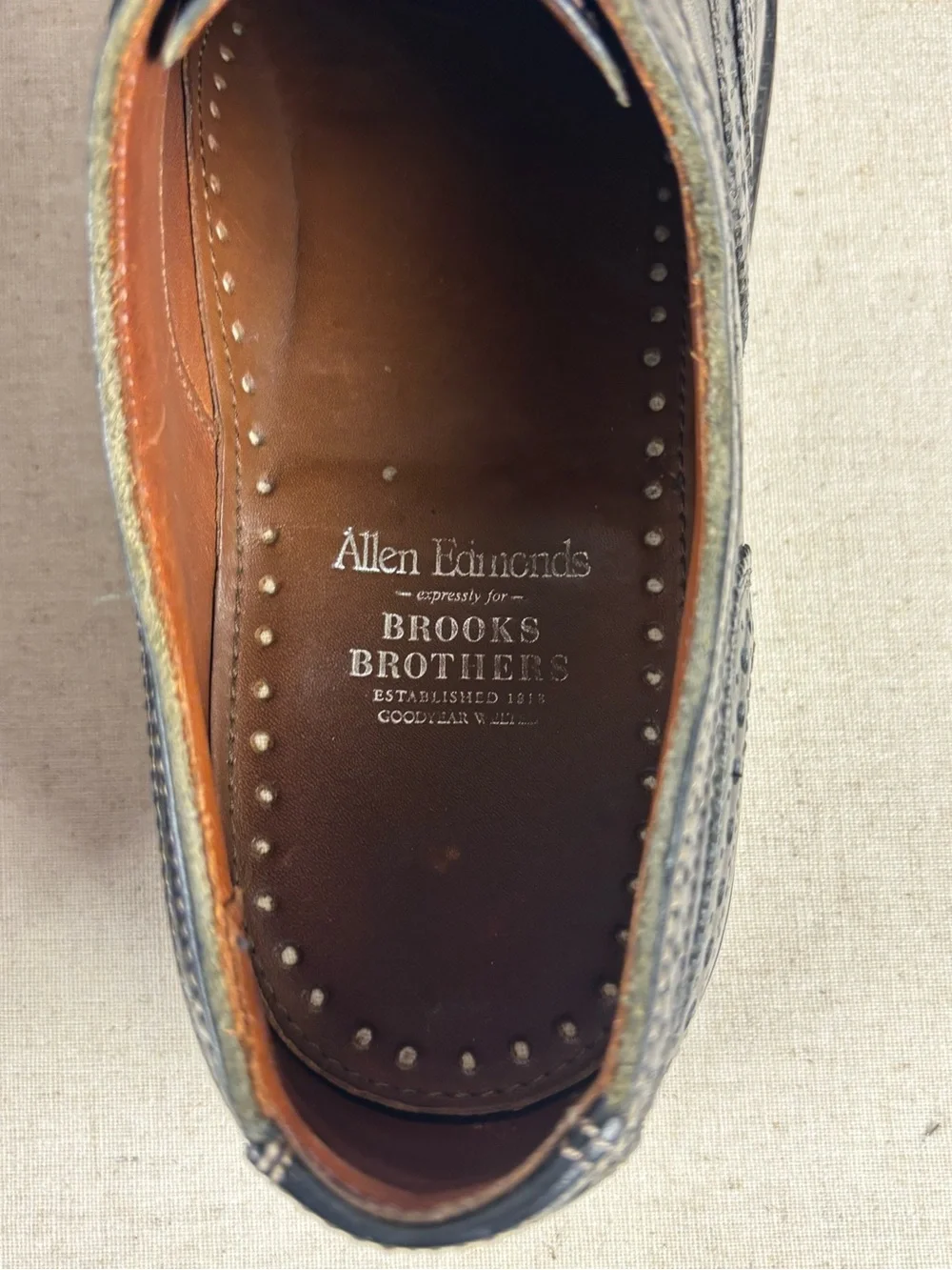 Allen Edmonds x Brooks Brothers MacNeil Black Wingtip Shoes Men’s 10.5 D